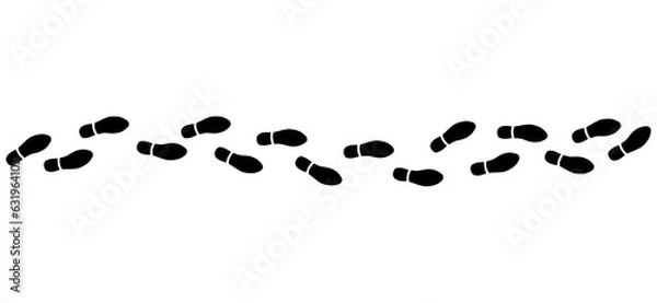 Obraz 黒い足跡が歩いているイラスト