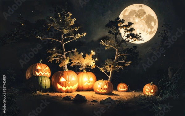 Obraz 月夜のハロウィン