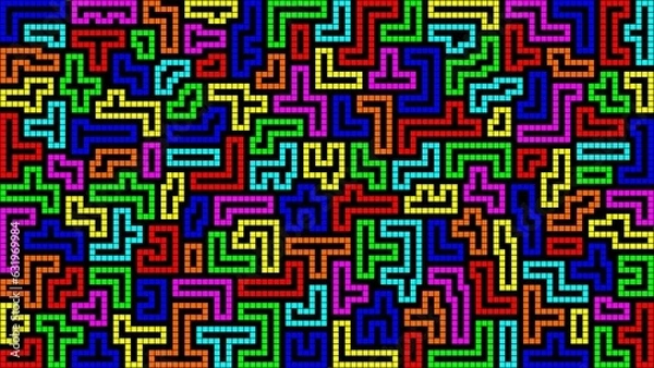 Fototapeta colorful tetris pattern wallpaper