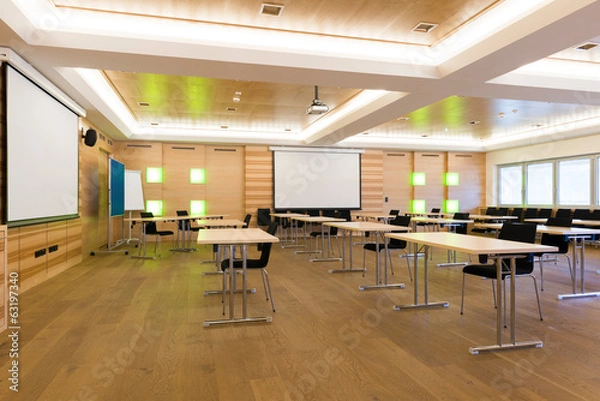 Obraz modern wooden teaching lesson class or conference room