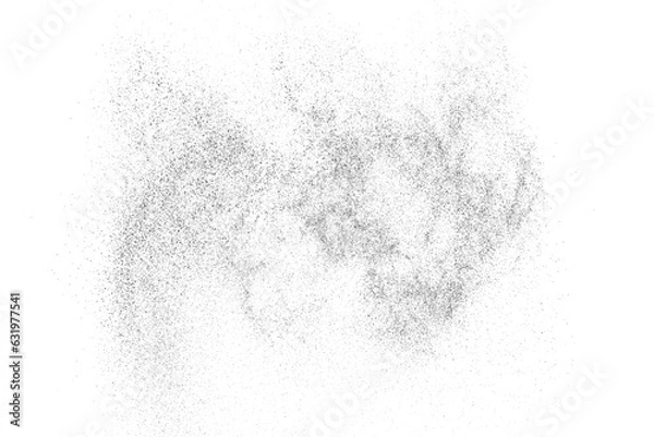 Fototapeta Distressed black texture. Dark grainy texture on white background. Dust overlay textured. Grain noise particles. Rusted white effect. Grunge design elements. Vector illustration, EPS 10.