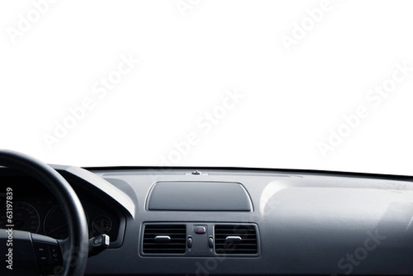 Fototapeta cruscotto auto in fondo bianco