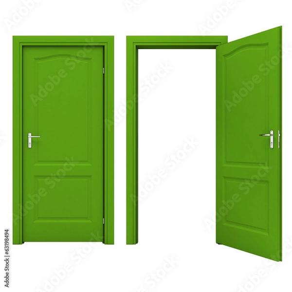 Fototapeta Open green door