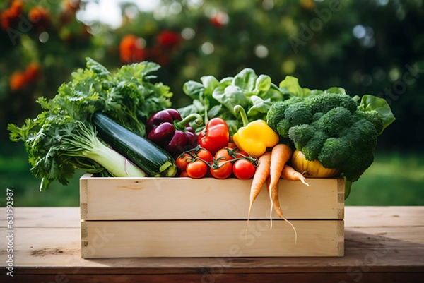 Obraz Healthy Fresh Vegetables on table. Product.