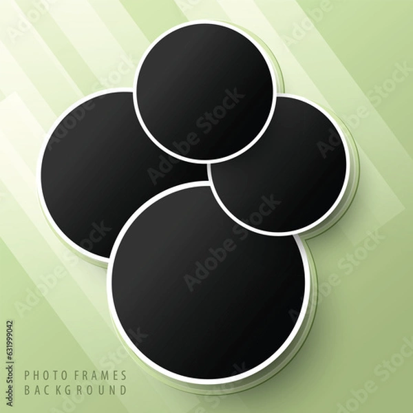 Fototapeta Modern Photo frames design. Set of circle photo collage with editable background illustration.