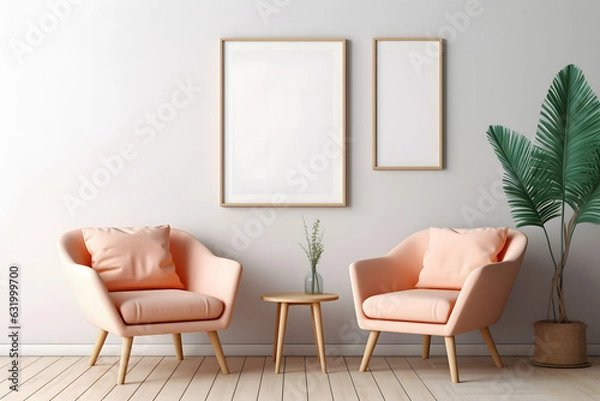 Fototapeta Frame Mockup - Subdued Beauty, generative ai