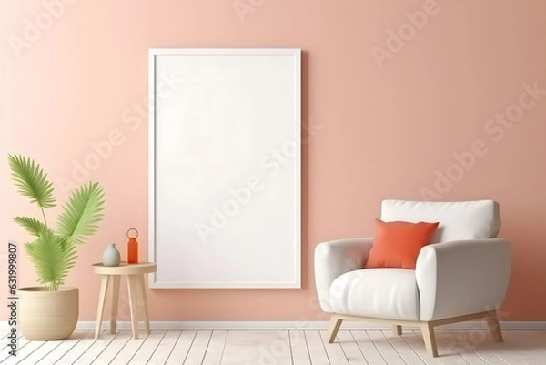 Fototapeta Frame Mockup - Neutral Palette, generative ai