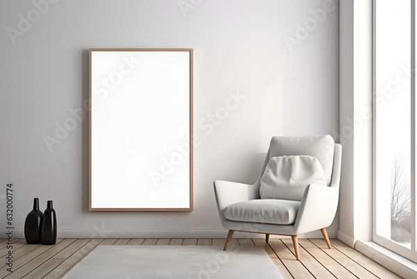 Fototapeta Soft and Inviting Interior Decor Frame Mockup, generative ai