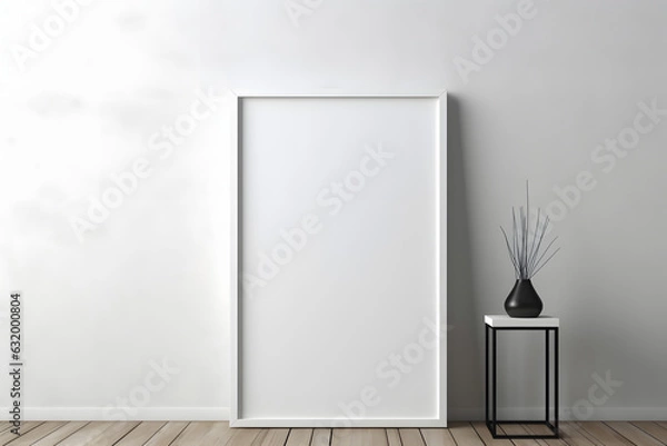 Fototapeta Contemporary Interior Showcase Frame Mockup, generative ai