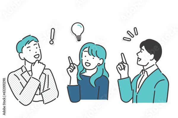 Obraz ひらめいた若いビジネスパーソンのベクターイラスト素材
