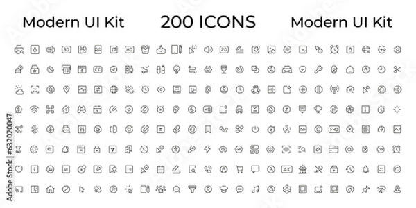 Obraz Mega set of ui ux icons, user interface icon set collection