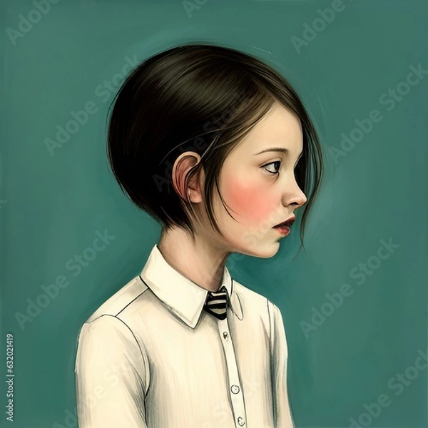 Fototapeta 女の子のイラスト,Generative AI AI画像