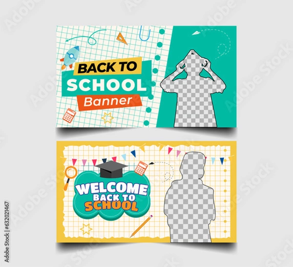 Obraz Back to school social media banner design or youtube thumbnail template 