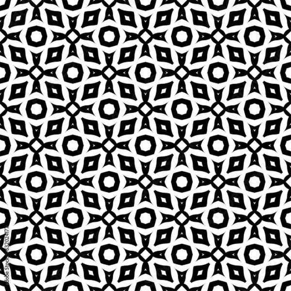 Fototapeta black and white seamless pattern geometric pattern seamless design textile and texture pattern. 