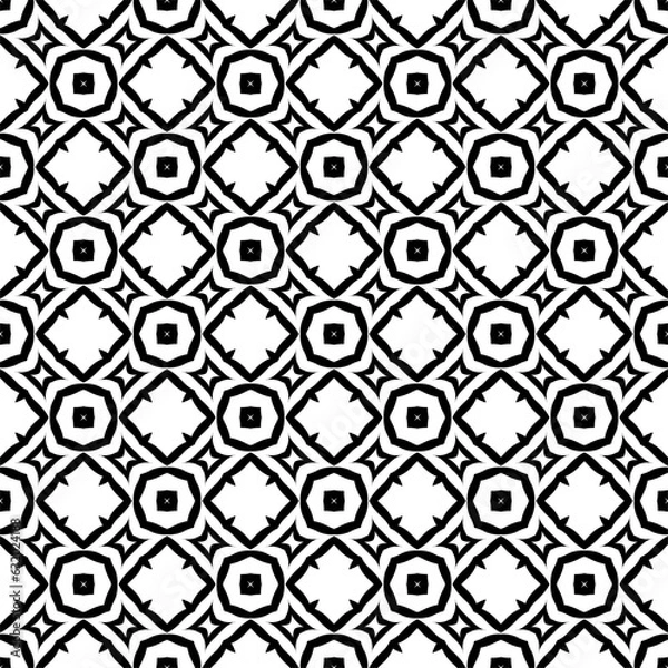 Fototapeta black and white seamless pattern geometric pattern seamless design textile and texture pattern. 