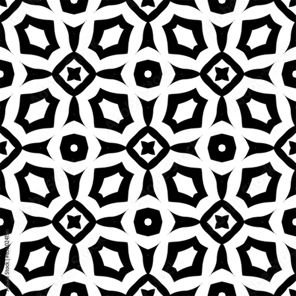 Fototapeta black and white seamless pattern geometric pattern seamless design textile and texture pattern. 