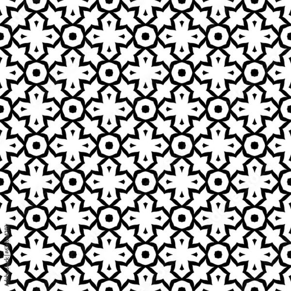 Fototapeta black and white seamless pattern geometric pattern seamless design textile and texture pattern. 