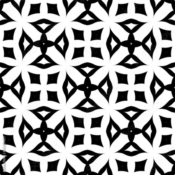 Fototapeta black and white seamless pattern geometric pattern seamless design textile and texture pattern. 