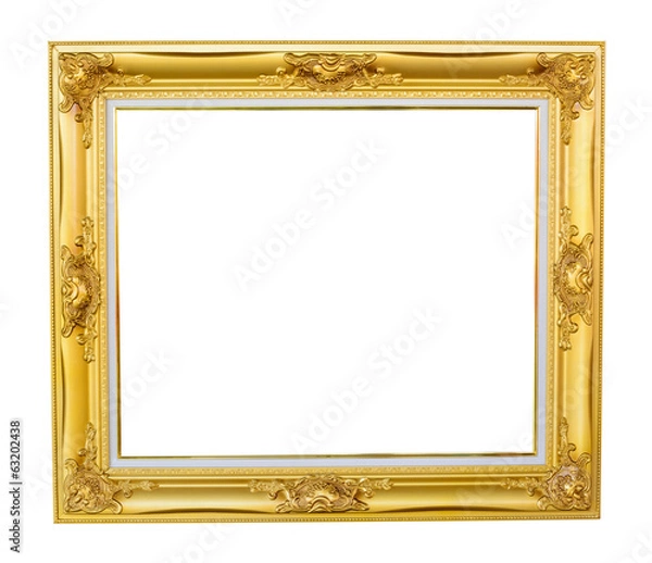 Obraz Gold louise photo frame over white background