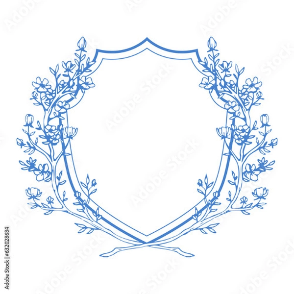 Obraz Wedding crest floral branch design