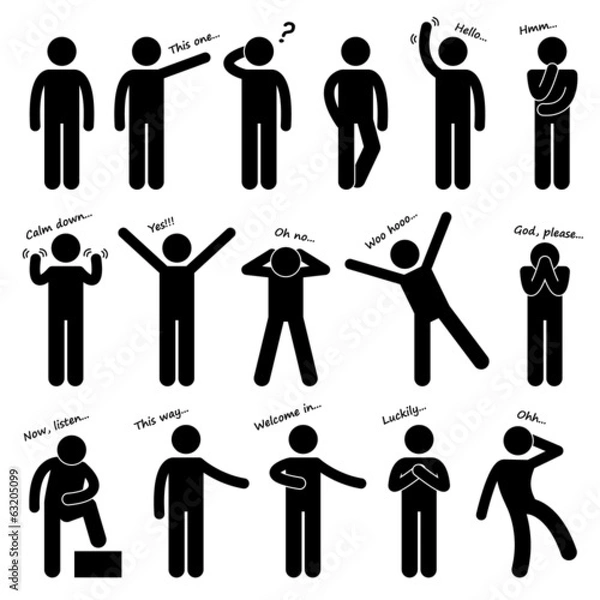 Obraz Człowiek, ludzie, osoba, podstawowa, język ciała, postawa