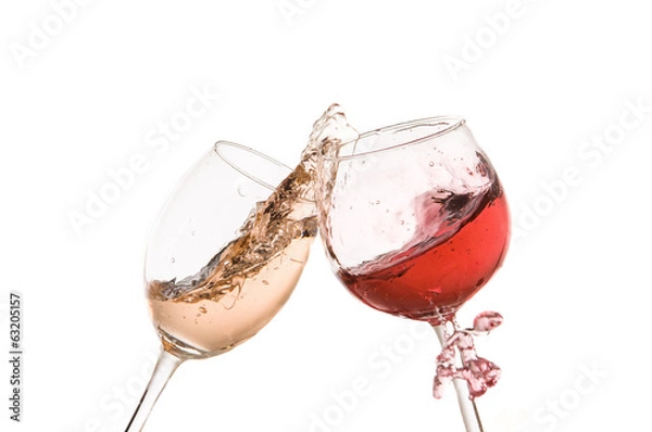 Obraz wine glass toast on a white background