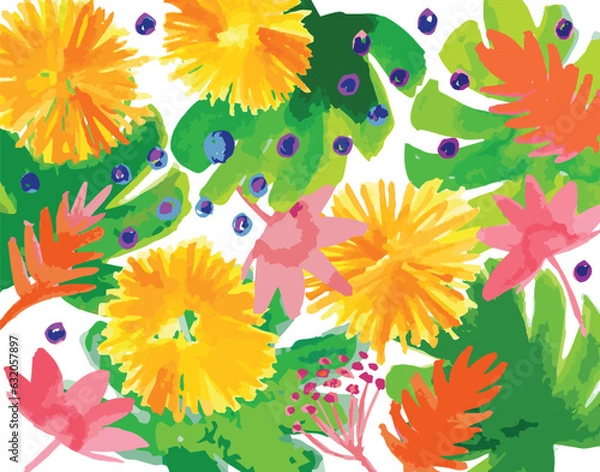 Fototapeta seamless pattern with flowers