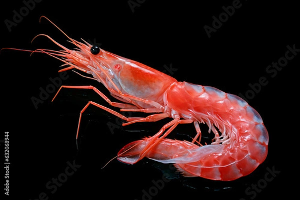 Fototapeta Shrimps on an isolated background. Seafood