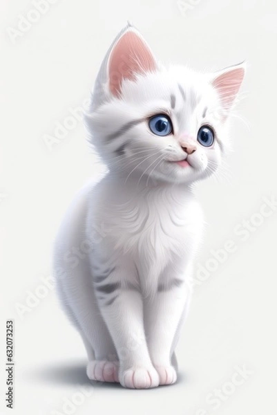 Obraz a cute white cat
