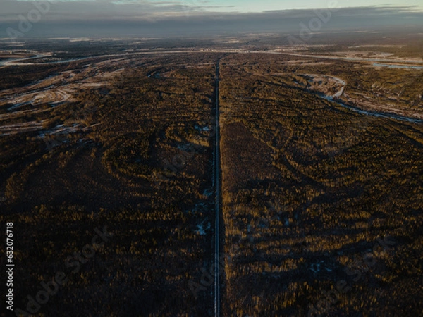 Obraz Drone Footage of Lush Forest: Breathtaking Aerial Views of Verdant Trees and Serene Wilderness