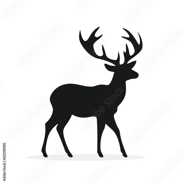 Obraz deer silhouette on white background. Vector illustration