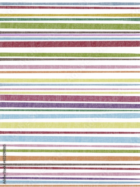 Fototapeta 手描き水彩風のストライプ、手描きカラフルなマルチボーダーの背景イラスト、テクスチャのある縞模様のイラスト