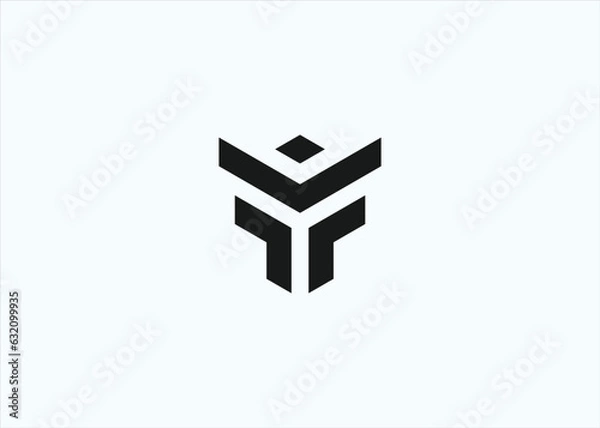 Obraz initial ff with eagle logo design vector silhouette illustration