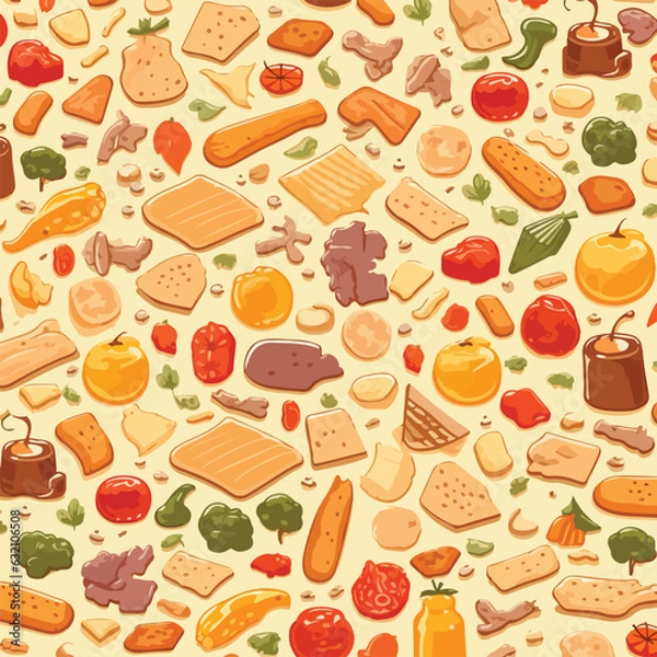 Fototapeta seamless pattern with food background