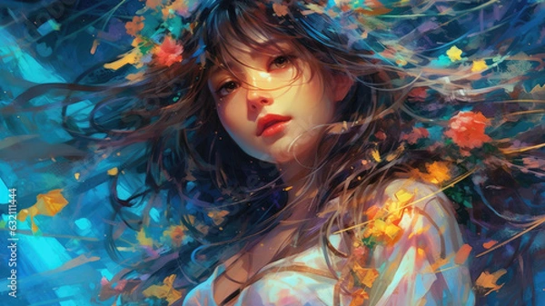 Obraz Beautiful Waifu Style Girl #44 with Generative AI technology