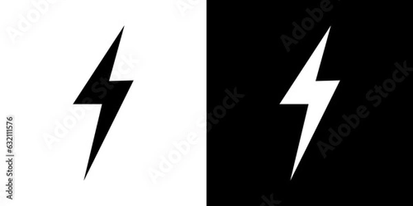 Obraz Lightning bolt for web design. Vector icon illustration. Thunder logo symbol.