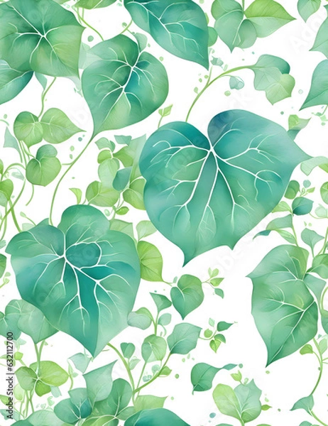 Obraz seamless pattern with green leaves
