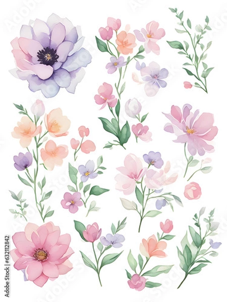 Fototapeta seamless pattern with pink flowers