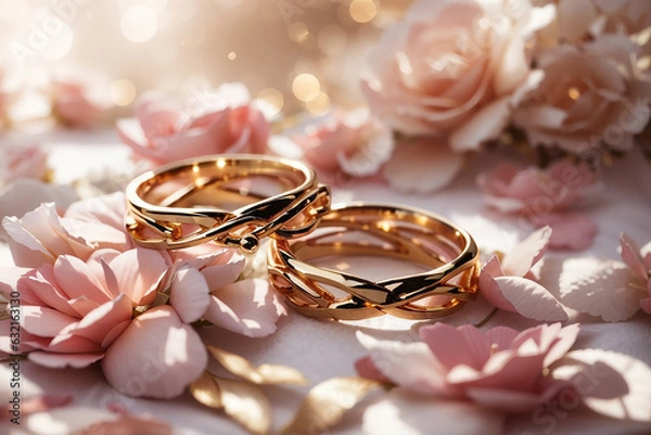 Fototapeta wedding ring full of love.,generative AI