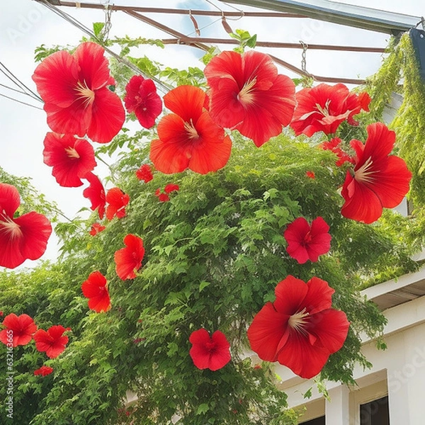 Fototapeta beautiful flowers from the bush.,generative AI