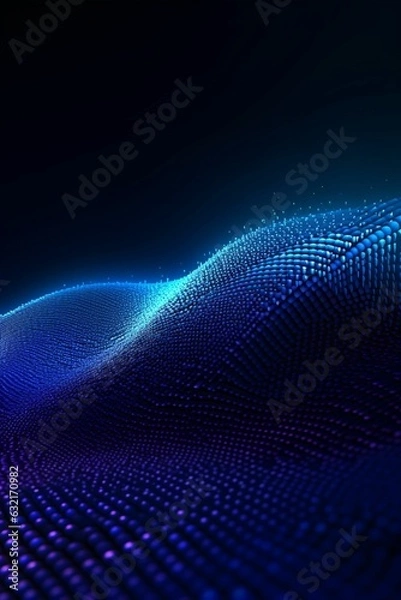 Obraz blue wave light screen gradient texture background abstract technology