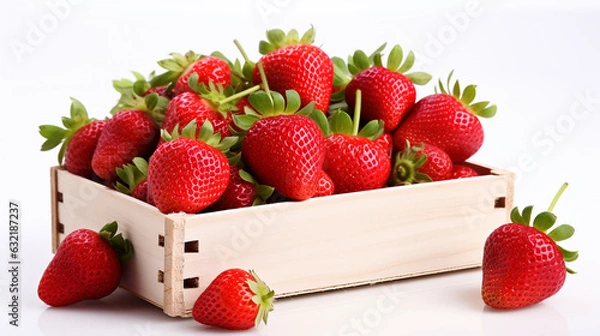 Fototapeta juicy strawberries in a box photo