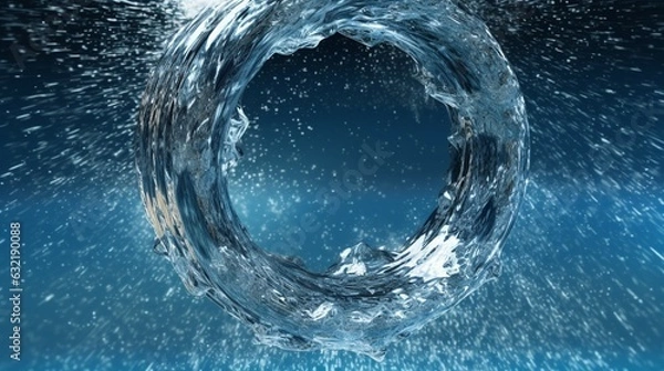Fototapeta Clean water ring spalsh.Generative AI