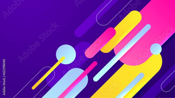 Fototapeta Colorful modern abstract geometric banner with shapes