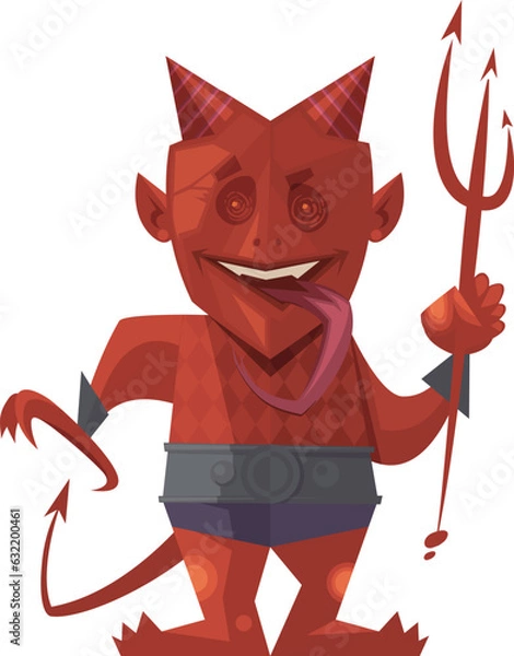 Obraz Red devil arlequin cartoon