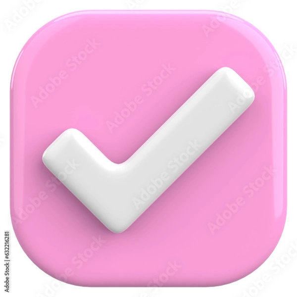 Fototapeta 3D checkbox. Check mark. 3D illustration.