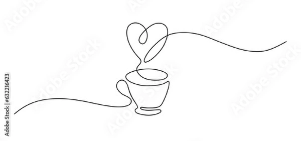 Fototapeta Cup line art