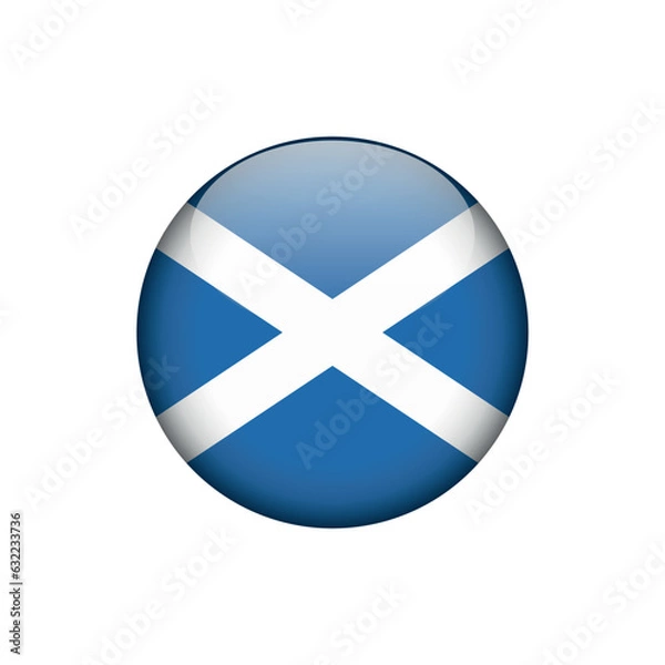 Obraz Scotland Flag Circle Button Vector Template