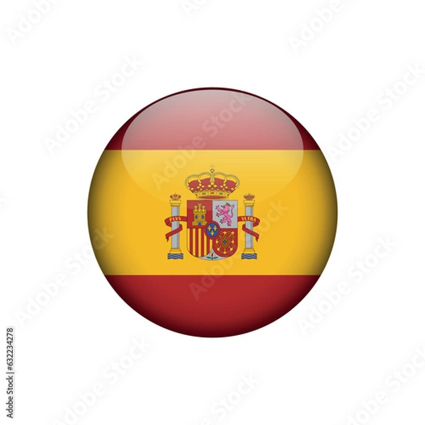 Fototapeta Spain Flag Circle Button Vector Template