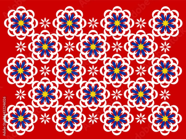 Obraz Seamless pattern in Malaysia's flag colors.